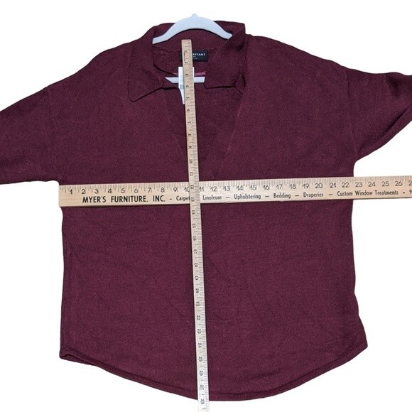 Lane Bryant deep v-neck collared cranberry pull over layering women's size 14/16 - Picture 3 of 9